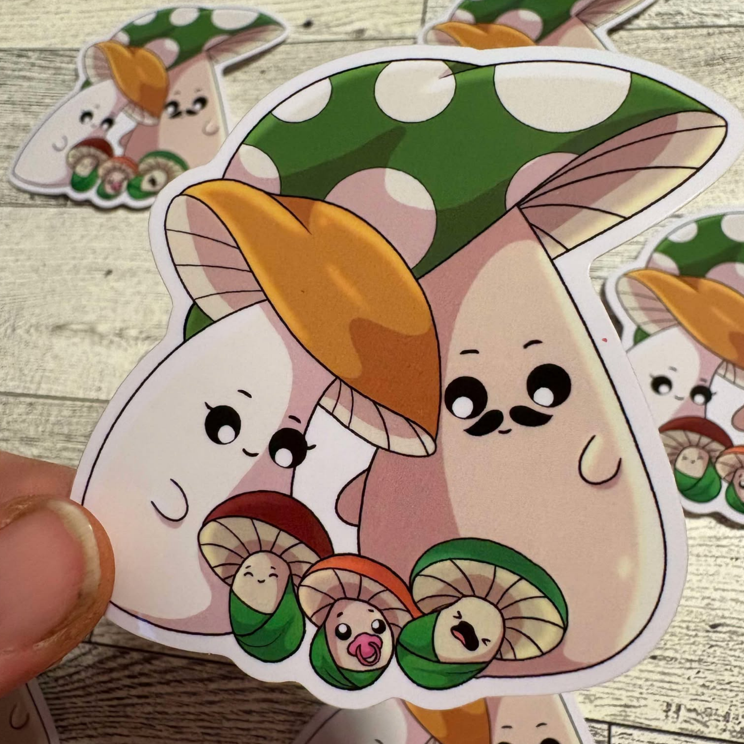 Mushroom Family Vinyl Sticker