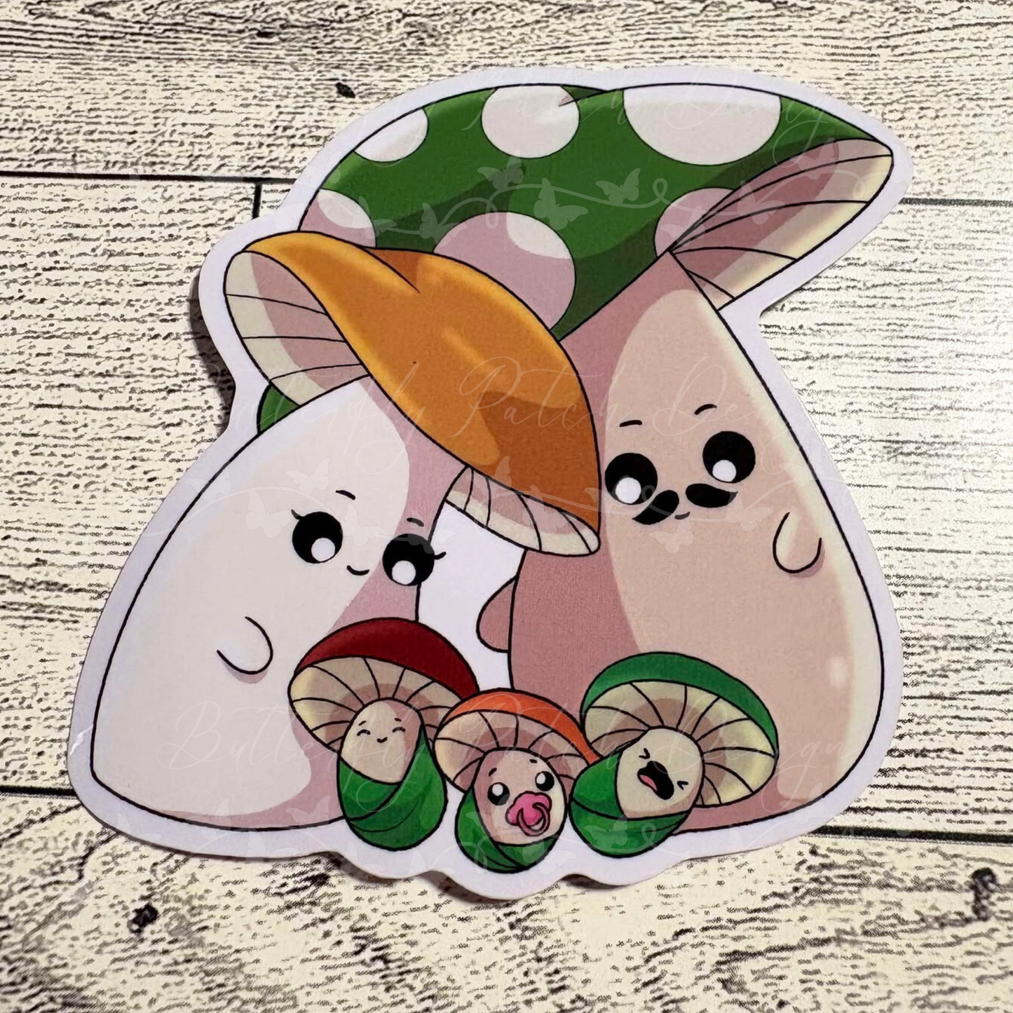 Mushroom Family Vinyl Sticker