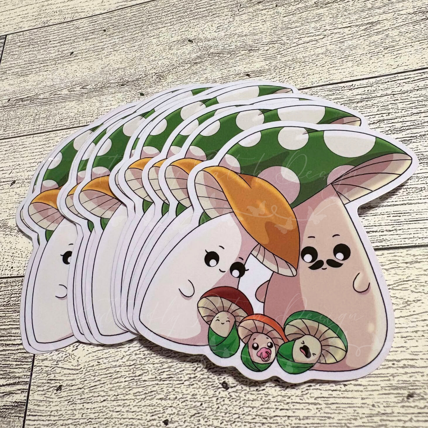 Mushroom Family Vinyl Sticker