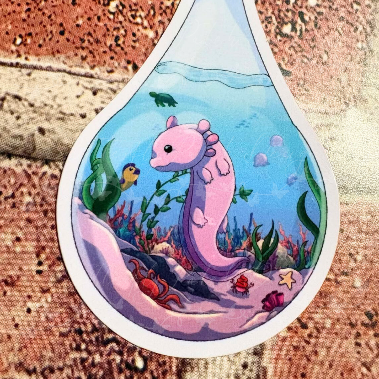 Axolotl in a Bottle Vinyl Sticker