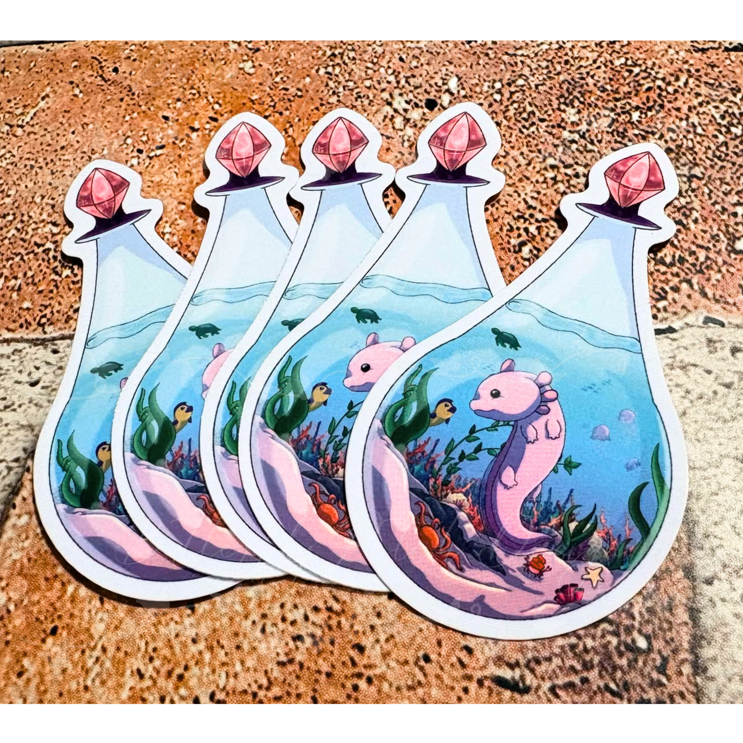 Axolotl in a Bottle Vinyl Sticker