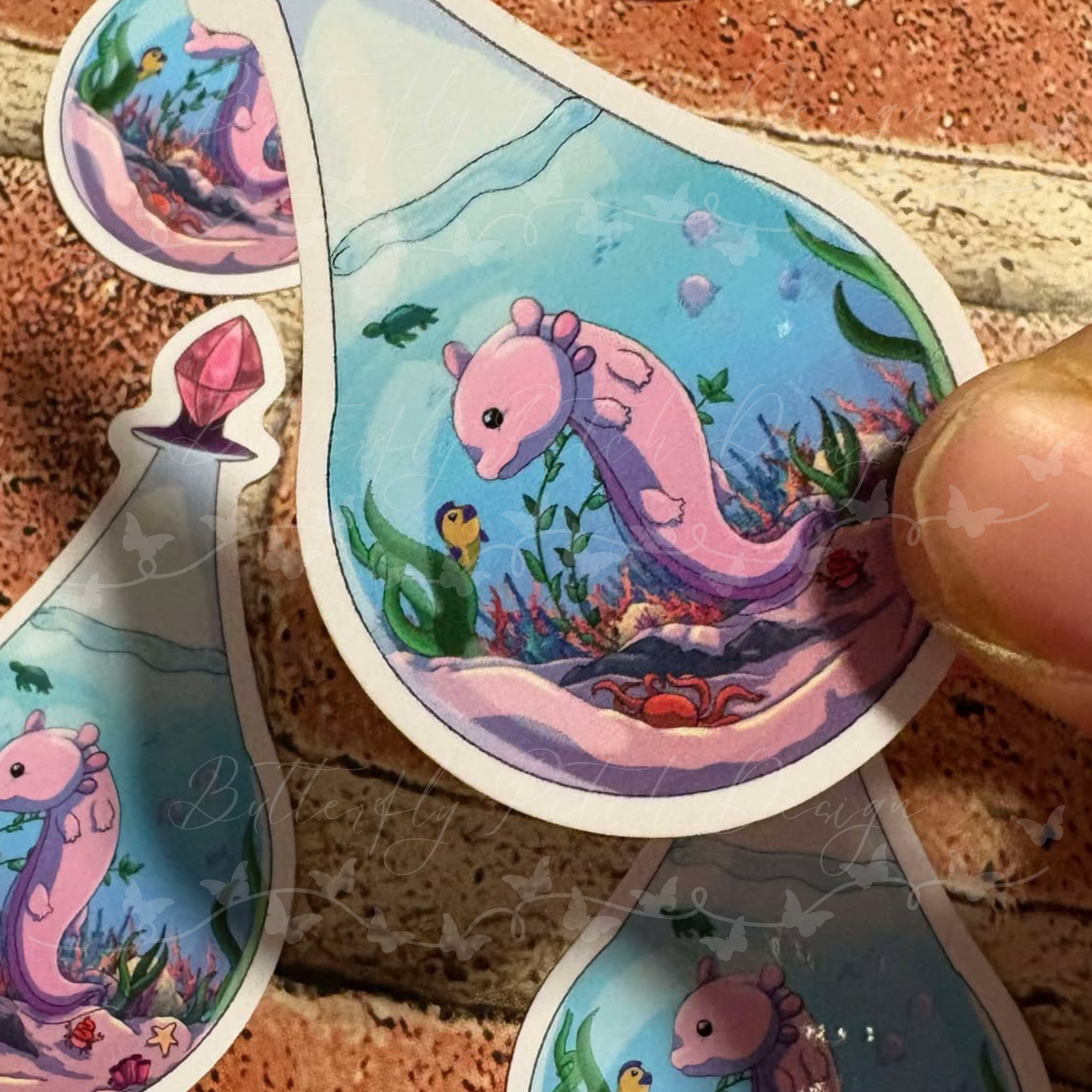 Axolotl in a Bottle Vinyl Sticker
