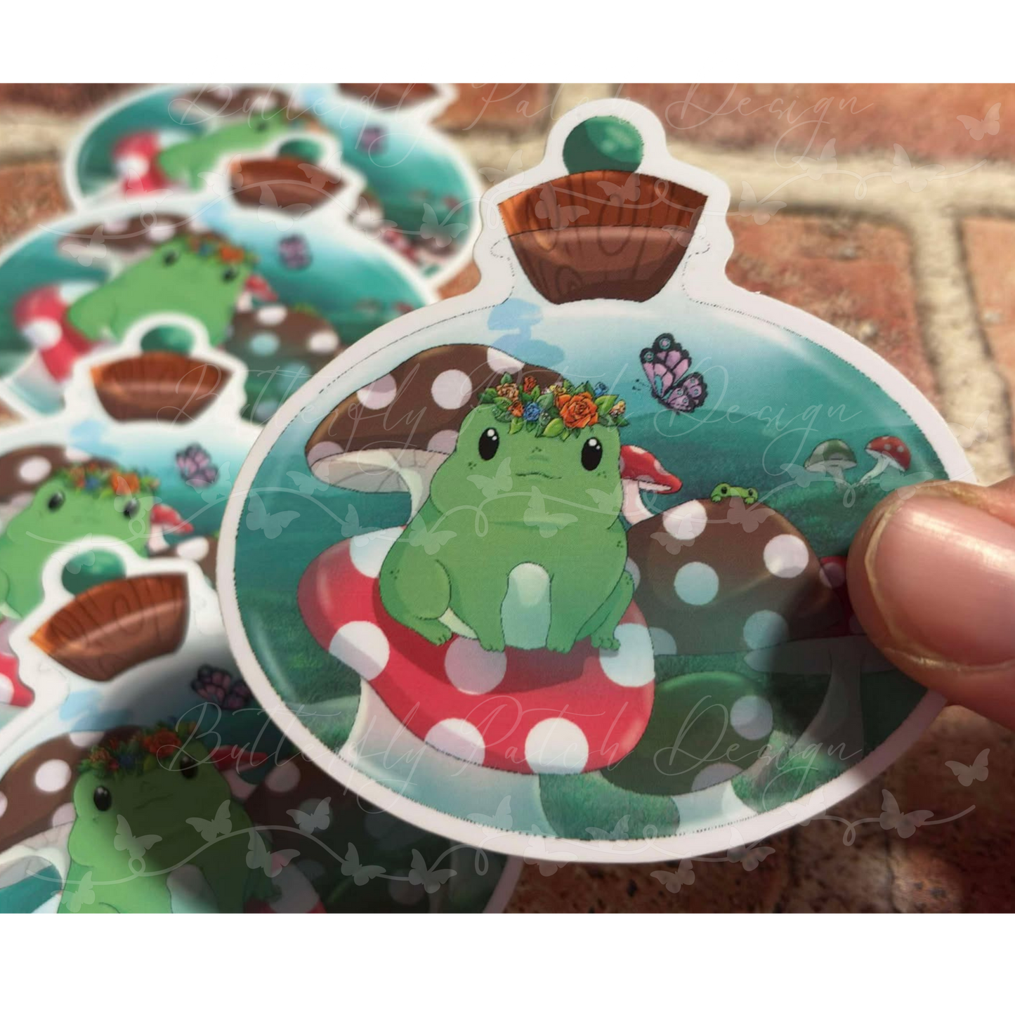 Frog in a Bottle Vinyl Sticker