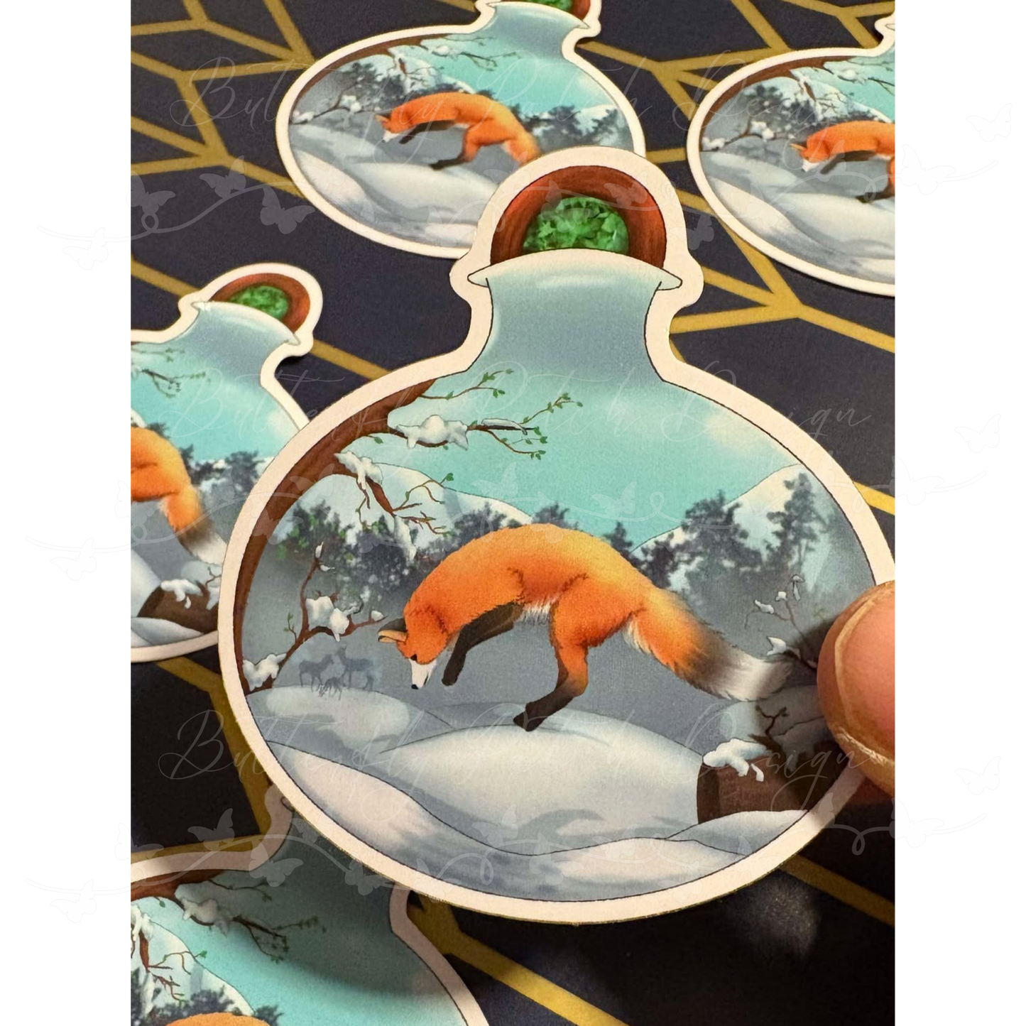 Fox in a Bottle Vinyl Sticker