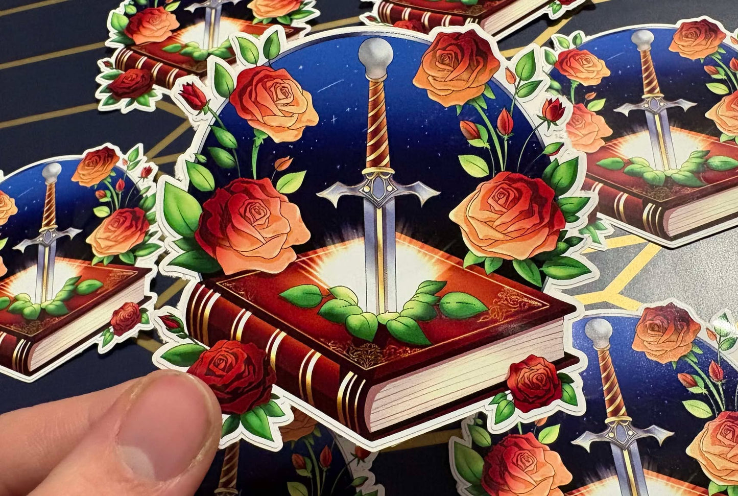 Sword in a Book Vinyl Sticker