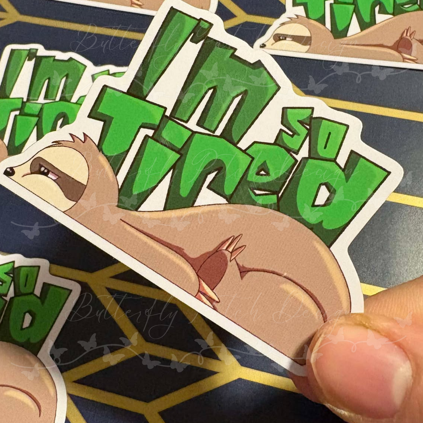 I'm So Tired Sloth Vinyl Sticker