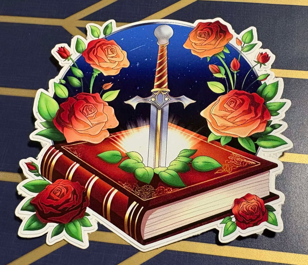 Sword in a Book Vinyl Sticker