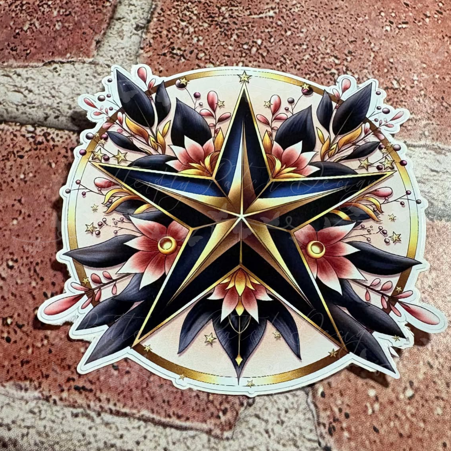 Ornamental Star Vinyl Sticker