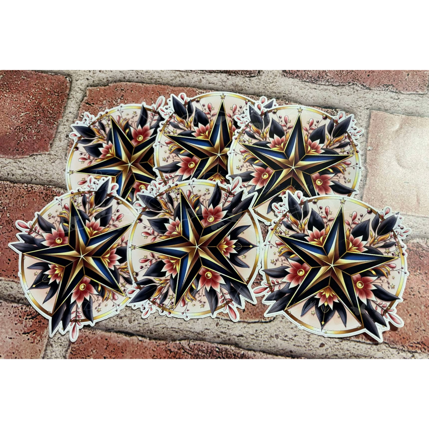 Ornamental Star Vinyl Sticker