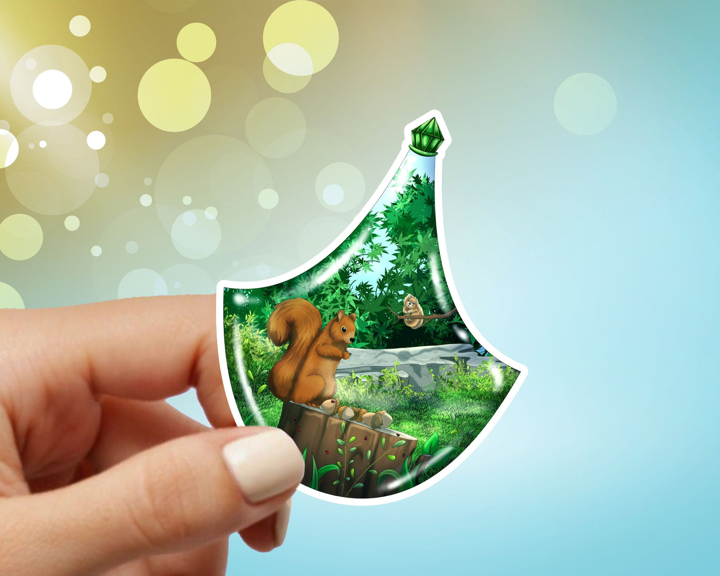 Squirrel in a Bottle Vinyl Sticker