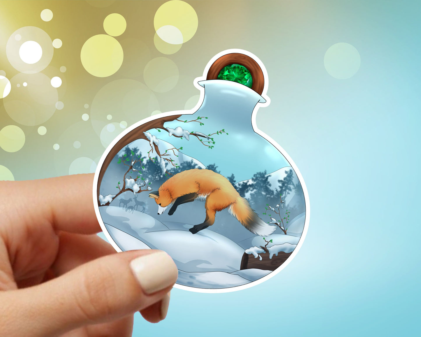 Fox in a Bottle Vinyl Sticker