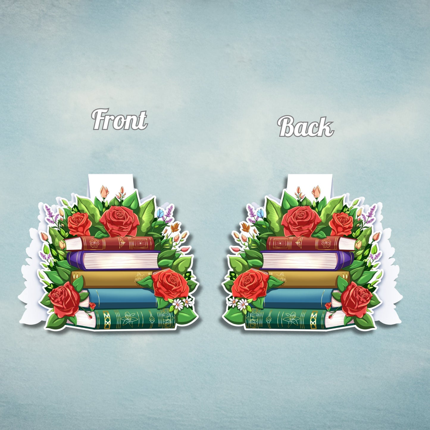 Books and Roses Magnetic Bookmark