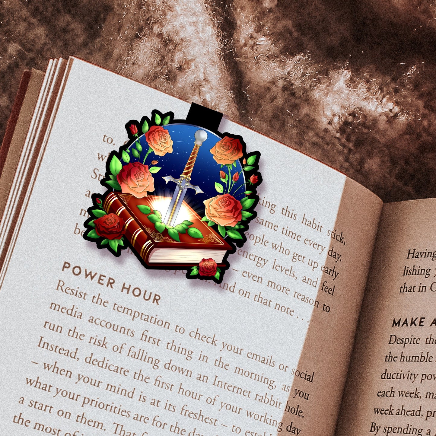 Sword in a Book Magnetic Bookmark