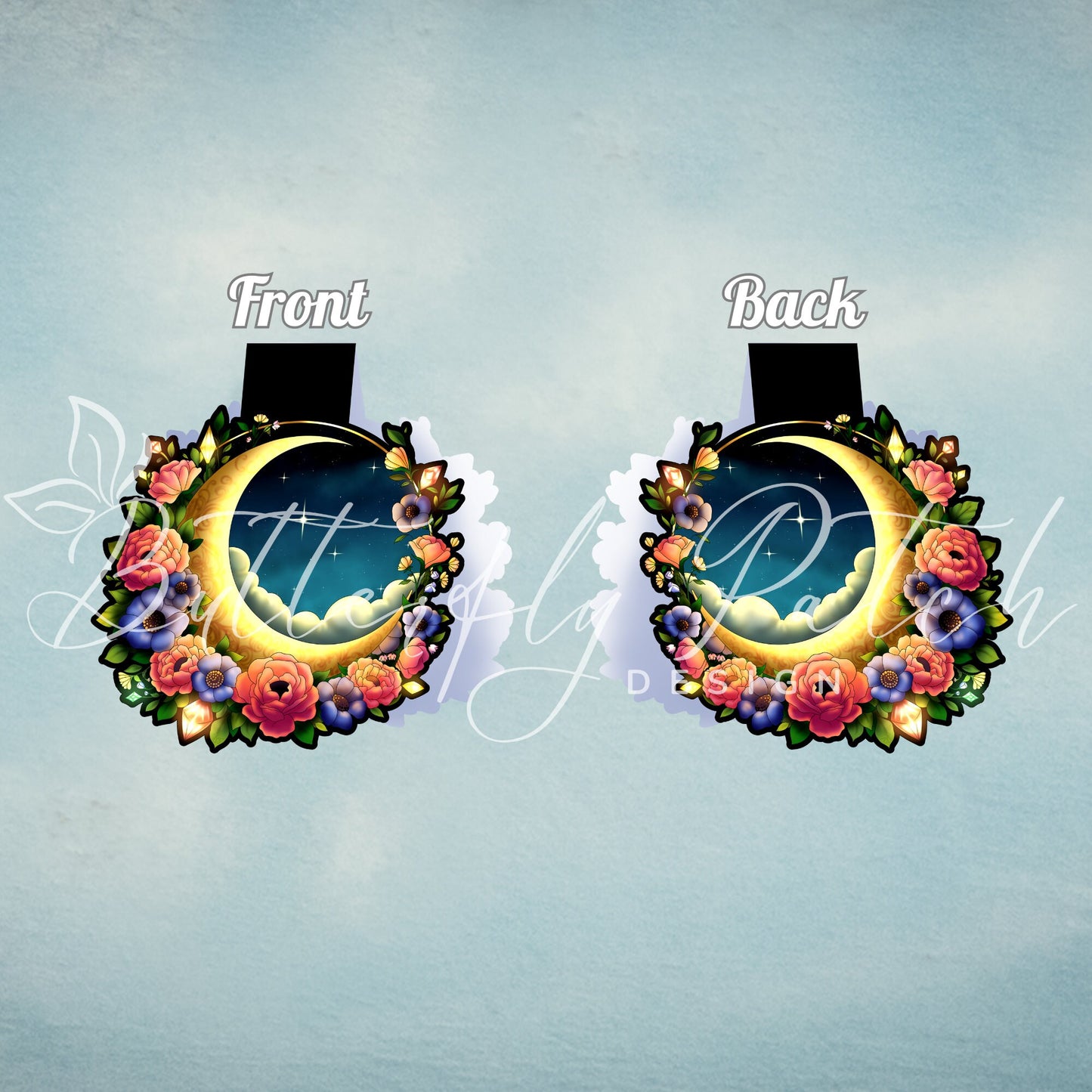 Moon and Roses Magnetic Bookmark