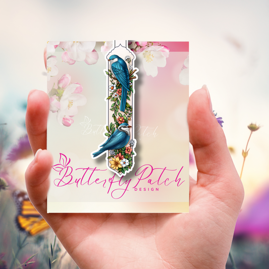 Blue Birds and Flowers Magnetic Bookmark