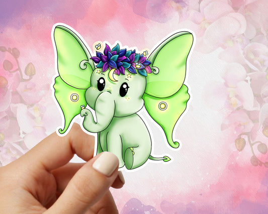 Luna Moth Elephant Vinyl Sticker