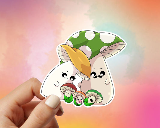 Mushroom Family Vinyl Sticker