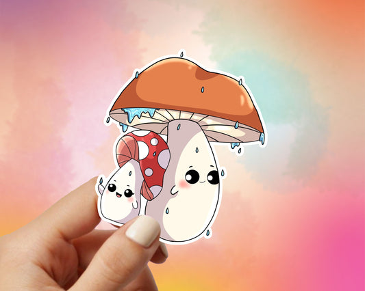 Rainy Shrooms Vinyl Sticker