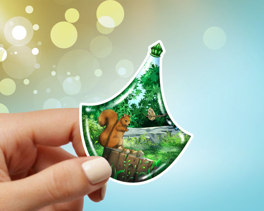 Squirrel in a Bottle Vinyl Sticker