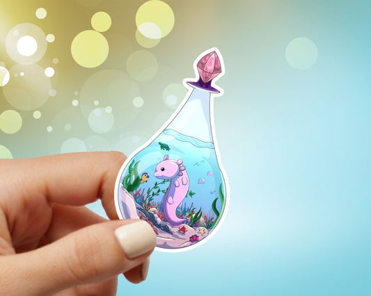 Axolotl in a Bottle Vinyl Sticker