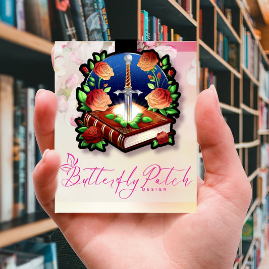 Sword in a Book Magnetic Bookmark