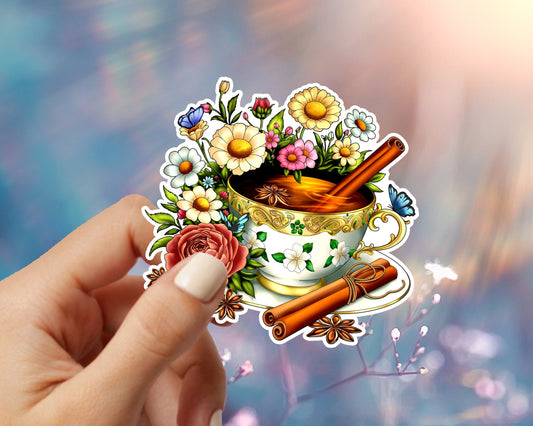 A Spot of Tea Vinyl Sticker